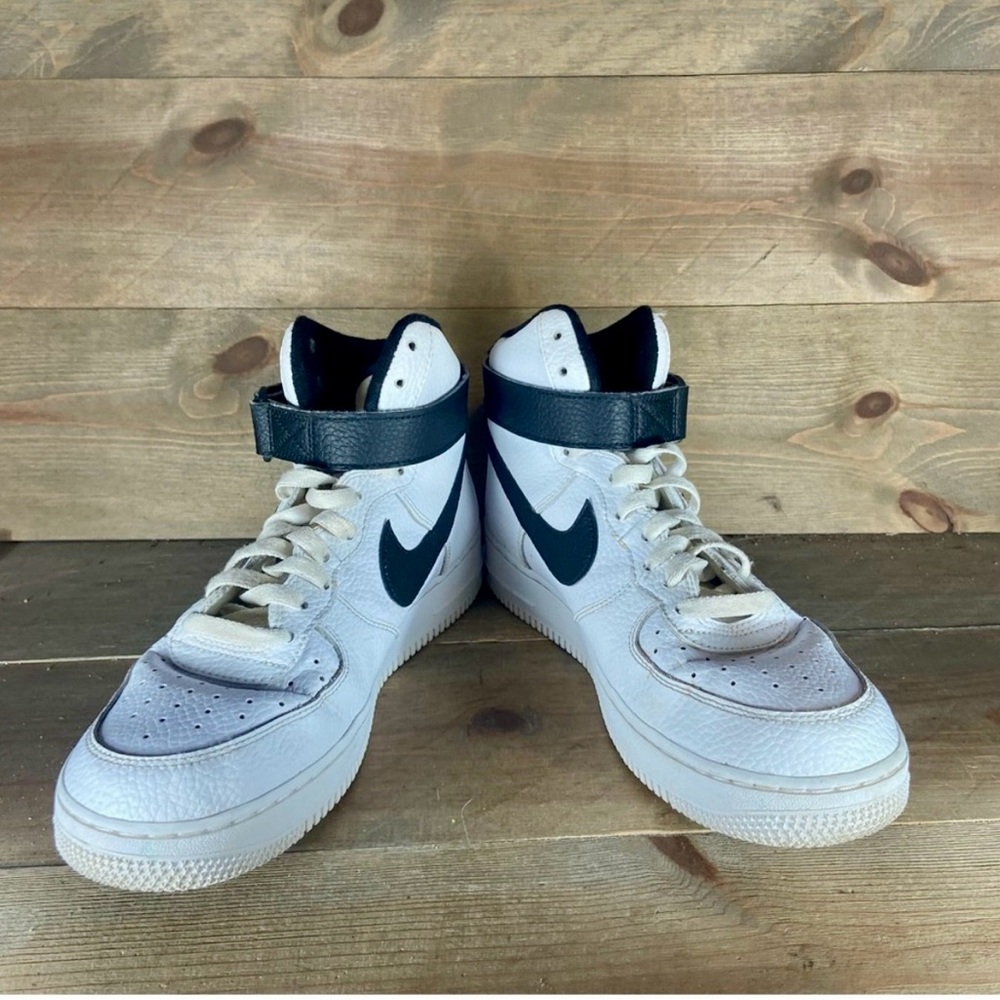 Nike Air Force one Mens size 8 shoes white leather hightop sneakers🖤🖤